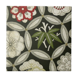 Japanisches KIMONO Textil, Blumenmuster Fliese