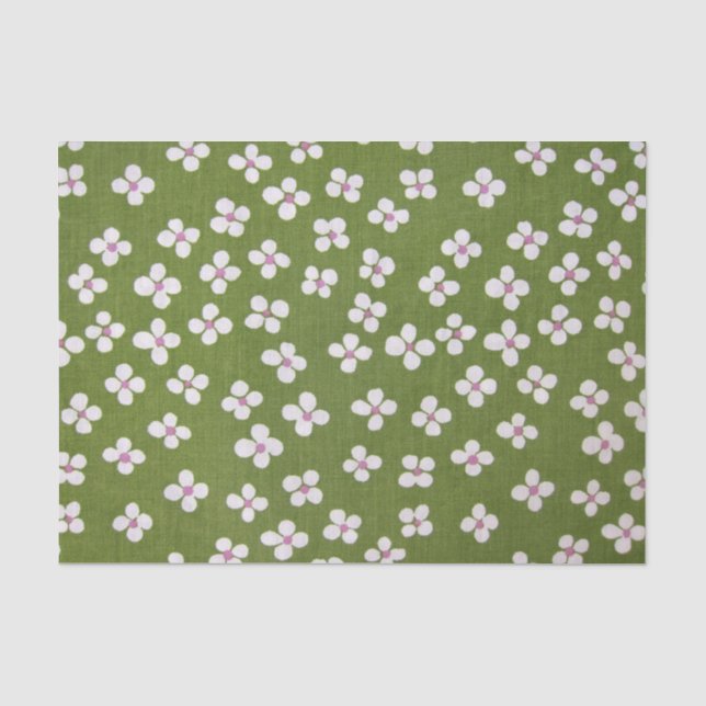 Japanisches KIMONO Textil, Floret Muster Seidenpapier (Vorderseite)