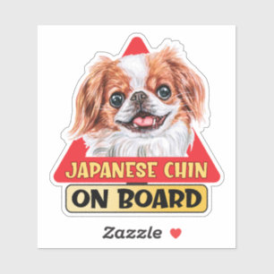 Japanisches Kinn an Bord Spaniel Hundeschild Aufkleber