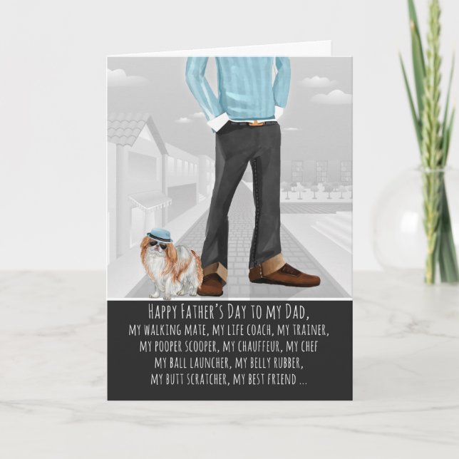 Japanisches Kinn vom Tag des Hundes-Vaters Karte (Vorderseite)