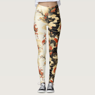 Japanisches Kirschblüten-Fächer-Muster (3) Leggings