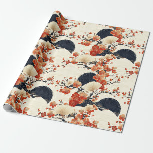 Japanisches Kirschblüten-Fächer-Muster (6) Geschenkpapier