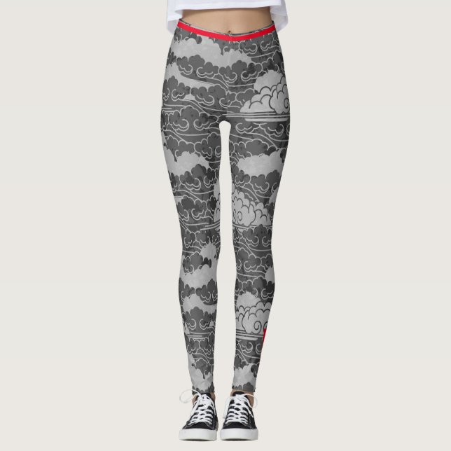 JAPANISCHES KLOUDPATTER MIT HUMMINGBIRD-LEGGINGS LEGGINGS (Vorderseite)