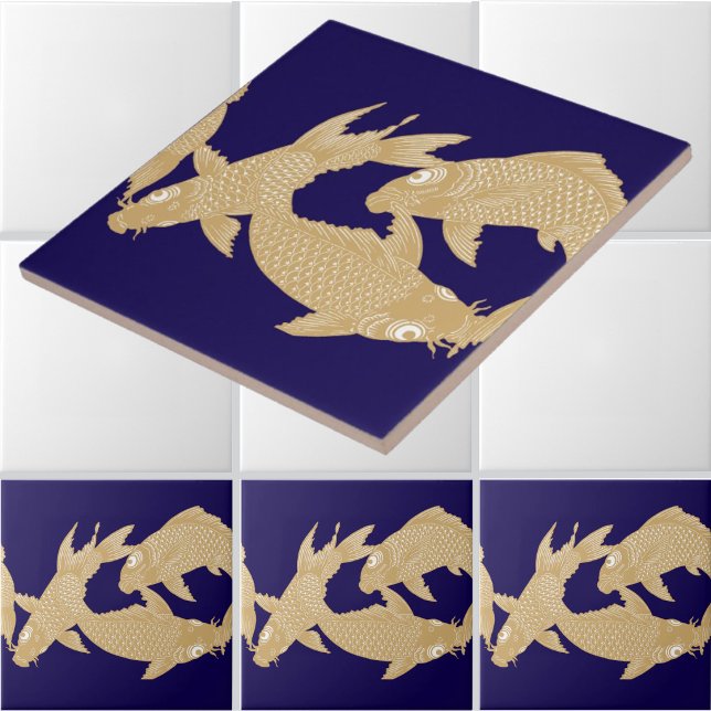 Japanisches Koi-Goldfisch-Friesmuster Fliese (Von Creator hochgeladen)