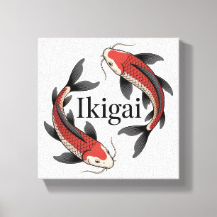 Japanisches Koi Ikigai Symbol des Zwecks Bedeutung Leinwanddruck