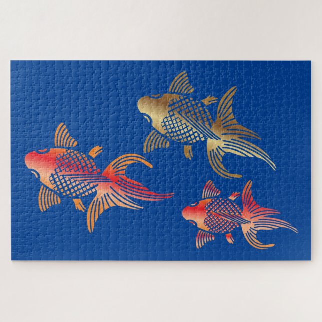 Japanisches Koi Pond Trio Puzzle (Horizontal)
