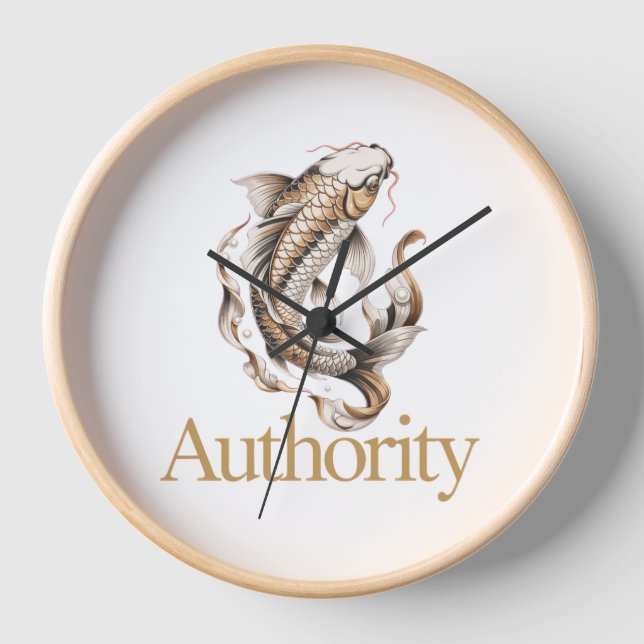 Japanisches Koi-Symbol der Autoritätsbeherrschung Uhr (Vorderseite)