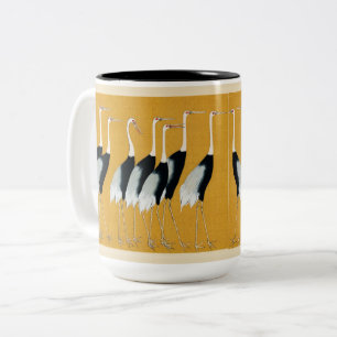 Japanisches Kranartuchmuster Zweifarbige Tasse