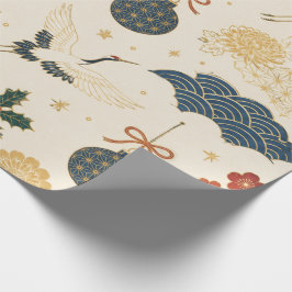 Japanisches Kranich-Weihnachtspapier Geschenkpapier