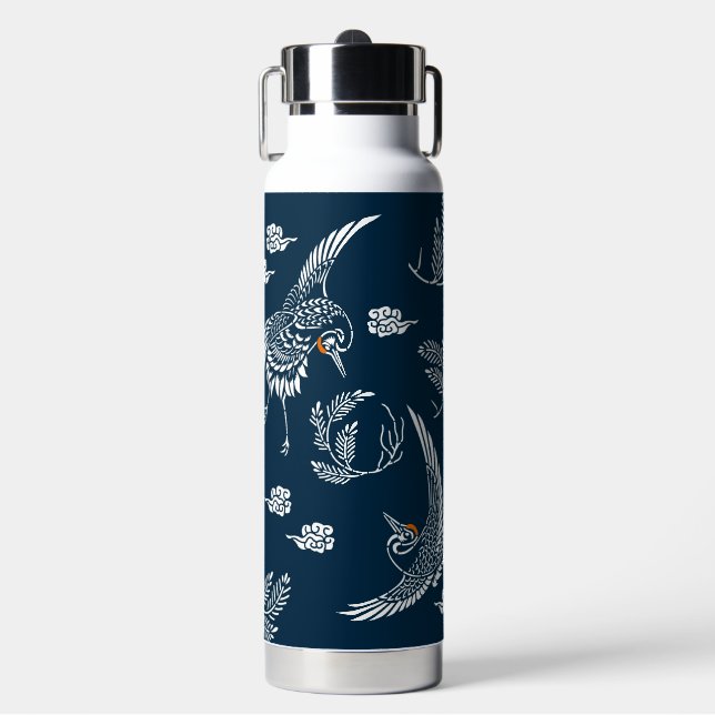 Japanisches Kranichpaar Trinkflasche (Vorderseite)
