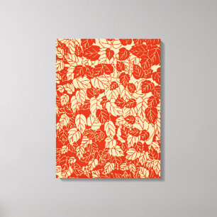 Japanisches Leaf Print, Mandarin Orange Leinwanddruck