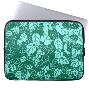 Japanisches Leaf Print, Türkis und Aqua Laptopschutzhülle