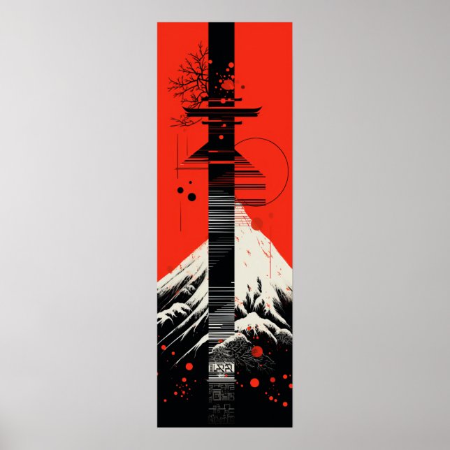 Japanisches Letters Grafisches Poster (Vorne)