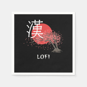 Japanisches Lofi Hip Hop Kanji Kirsch Blossom Lofi Serviette
