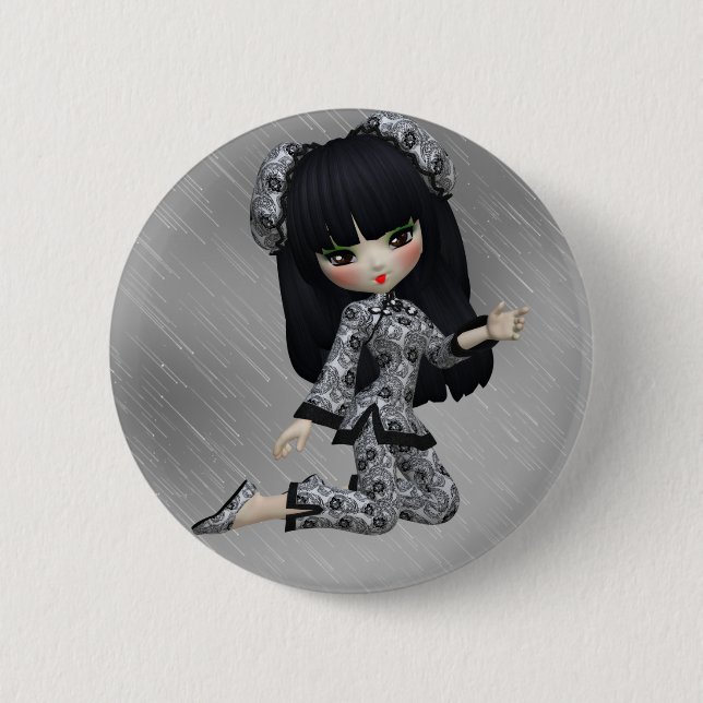 Japanisches Mädchen Buttton Button (Vorderseite)