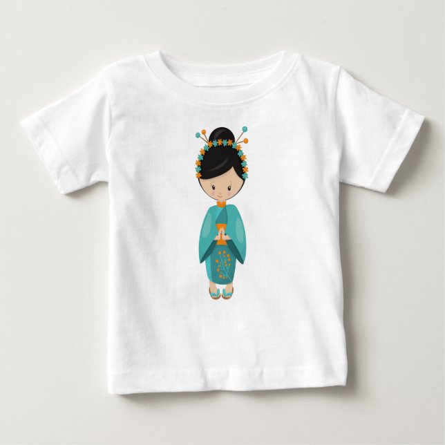 Japanisches Mädchen, Japan, Niedliches Mädchen, Bl Baby T-shirt (Vorderseite)