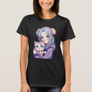 Japanisches Mädchen & Katzen Süße Geschenke für Te T-Shirt