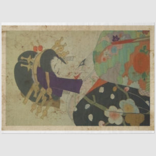 Japanisches Mädchen Kimono Woodblock Print Ukiyo S Seidenpapier