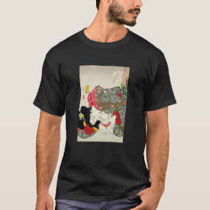 Japanisches Mädchen mit Katze, Tsukioka Yoshitoshi T-Shirt