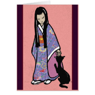 Japanisches Mädchen und ihre Katze
