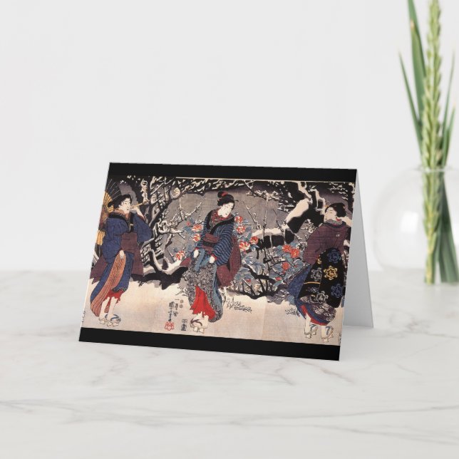 Japanisches malendes C. 1800's Karte (Vorderseite)