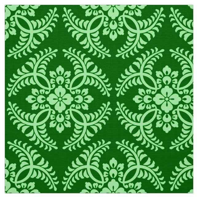 Japanisches Medaillon-Muster, dunkles Jade-Grün Stoff (Muster)