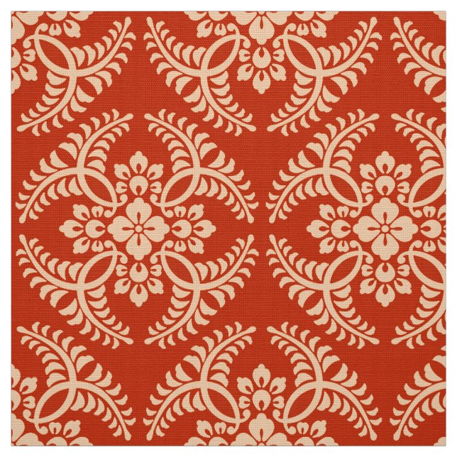 Japanisches Medaillon-Muster, Mandarine Stoff (Muster)