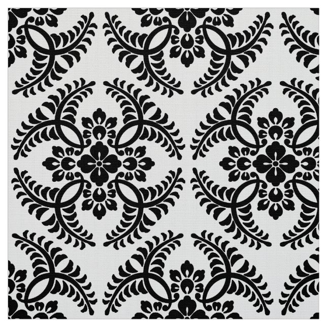 Japanisches Medaillon-Muster, Schwarzweiss Stoff (Muster)