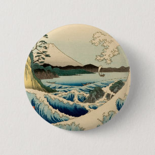 Japanisches Meer von Satta Hiroshige Kunst Button