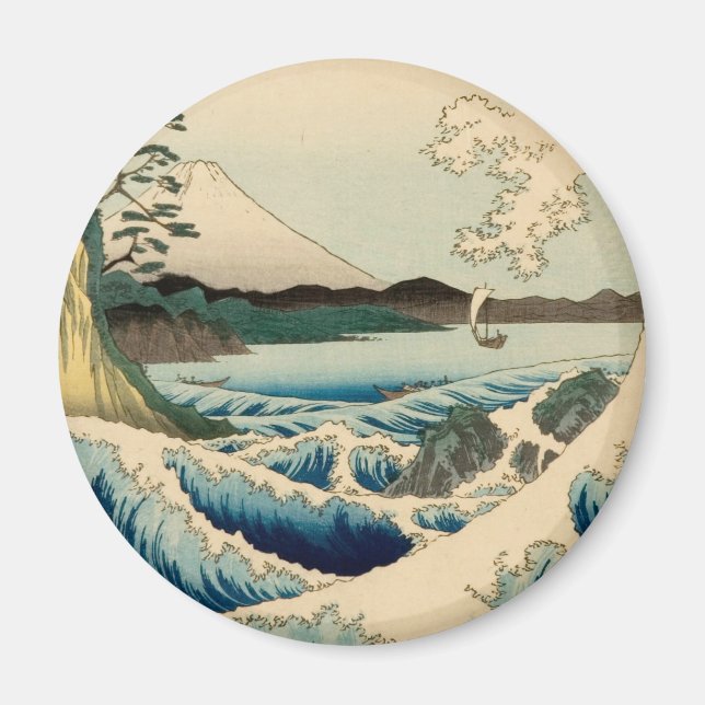 Japanisches Meer von Satta Hiroshige Kunst Magnet (Vorne)