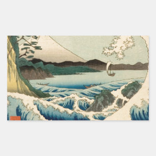 Japanisches Meer von Satta Hiroshige Kunst Rechteckiger Aufkleber
