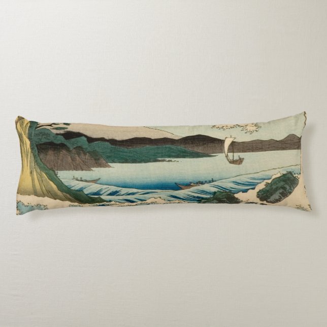 Japanisches Meer von Satta Hiroshige Kunst Seitenschläferkissen (Rückseite)