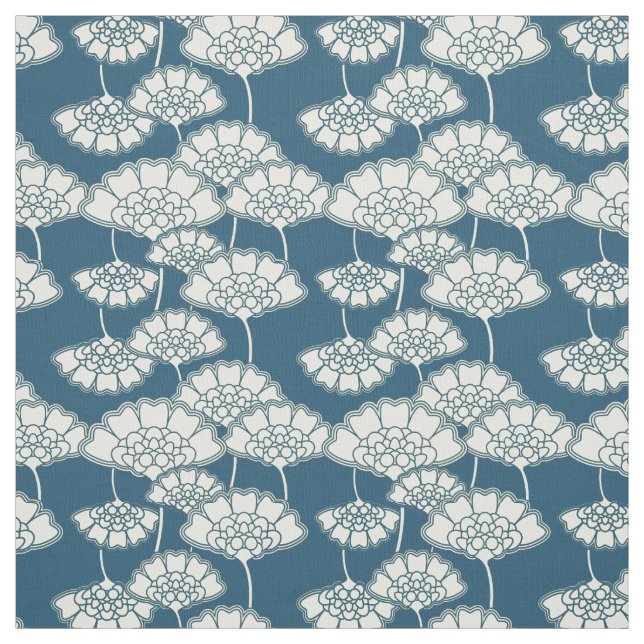 Japanisches mit Blumenmuster des dunklen Türkises Stoff (Muster)