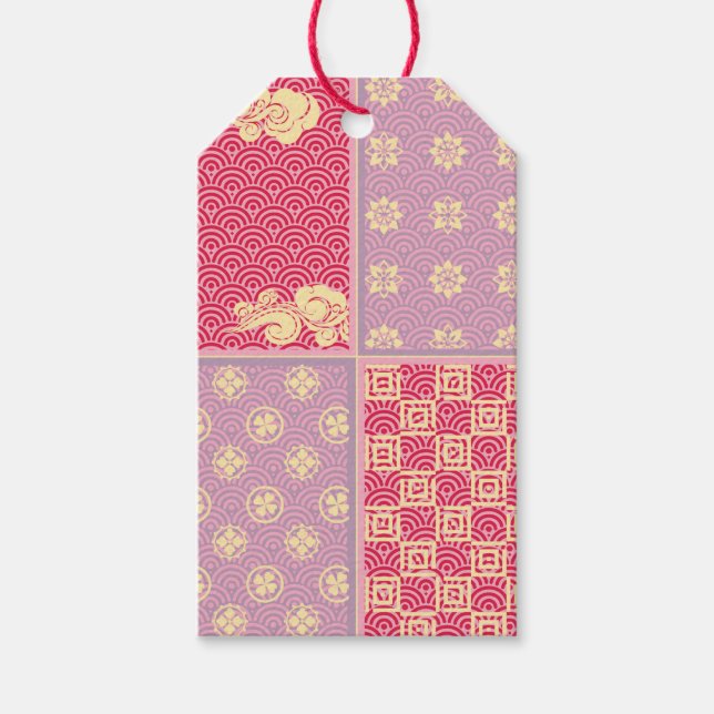 Japanisches Mix-Muster Geschenkanhänger (Vorderseite)