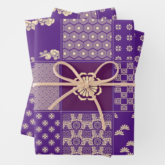 Japanisches Mix-Muster Geschenkpapier Set (Beispiel)