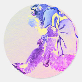 JAPANISCHES MONKEY MIT FACE MASK CUSTOM Aufkleber