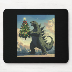 Japanisches Monster Kaiju trägt Weihnachtsbaum Mousepad