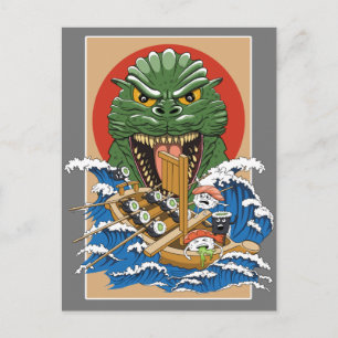 Japanisches Monster Sushi Lover Postkarte