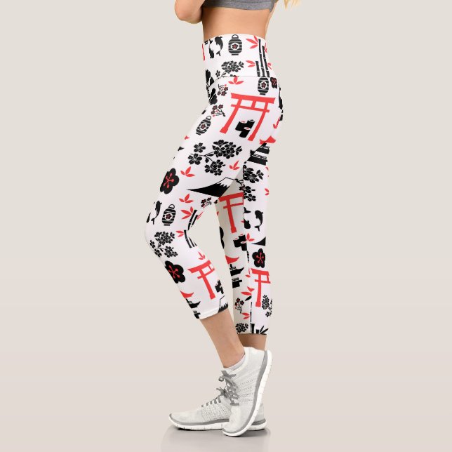 Japanisches Muster Capri Leggings (Links)