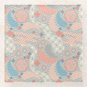 Japanisches Muster. Illustration. Glasuntersetzer