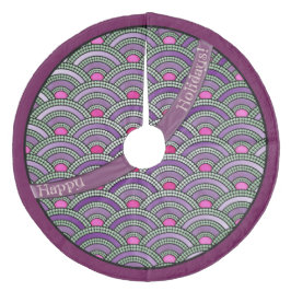 Japanisches Muster - Orchid und Celadon Fleece Weihnachtsbaumdecke