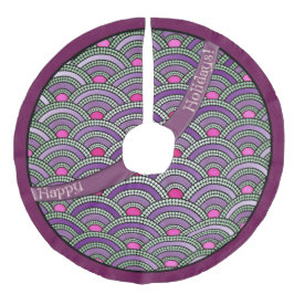 Japanisches Muster - Orchid und Celadon Fleece Weihnachtsbaumdecke