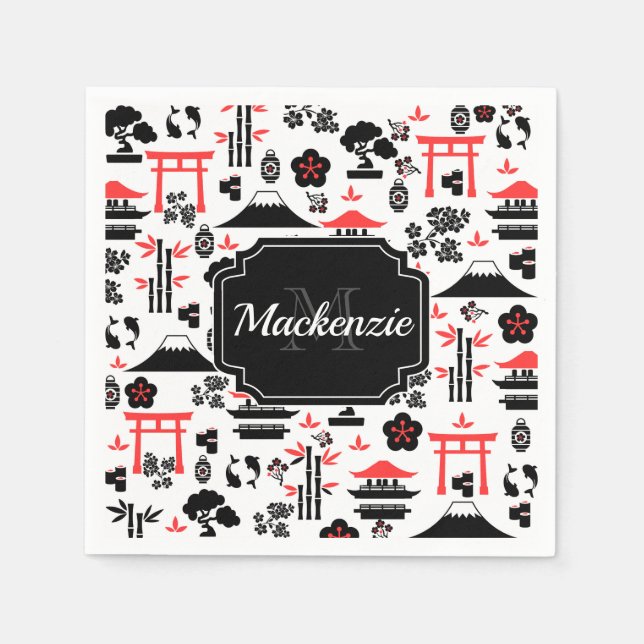 Japanisches Muster Serviette (Vorderseite)