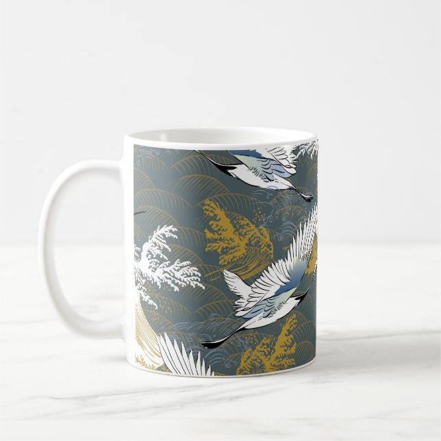 Japanisches Muster. Traditioneller Hintergrund Kaffeetasse (Links)