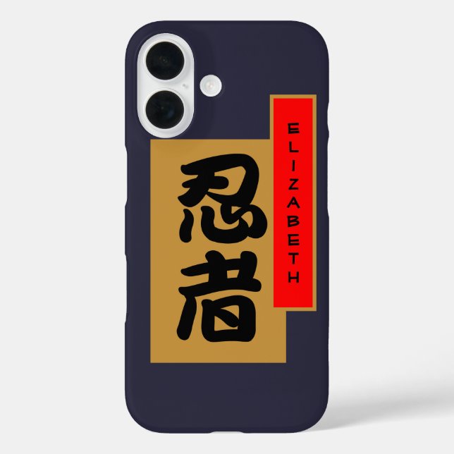 Japanisches Ninja-Kanji-Banner Case-Mate iPhone Hülle (Rückseite)
