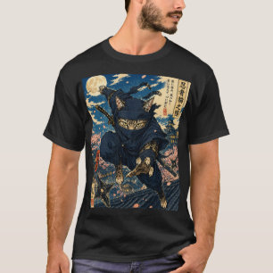 Japanisches Ninja-Katze-T-Shirt T-Shirt