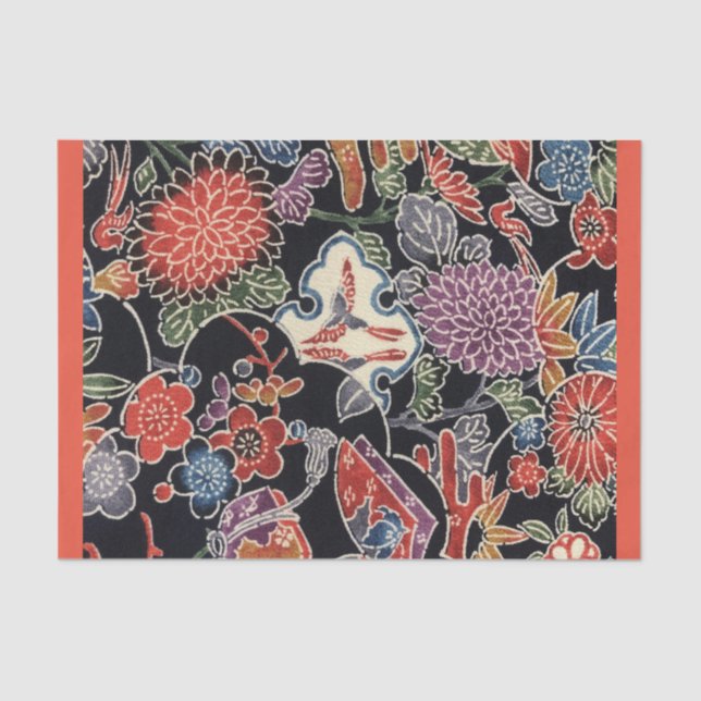 Japanisches Okinawan Dye (Bingata) Gewebepapier Seidenpapier (Vorderseite)