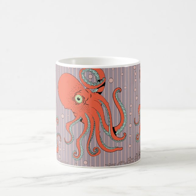 Japanisches Oktopus-Muster Kaffeetasse (Mittel)