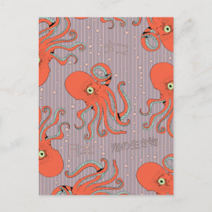 Japanisches Oktopus-Muster Postkarte