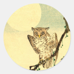 Japanisches Owl Nr. 1 Runder Aufkleber